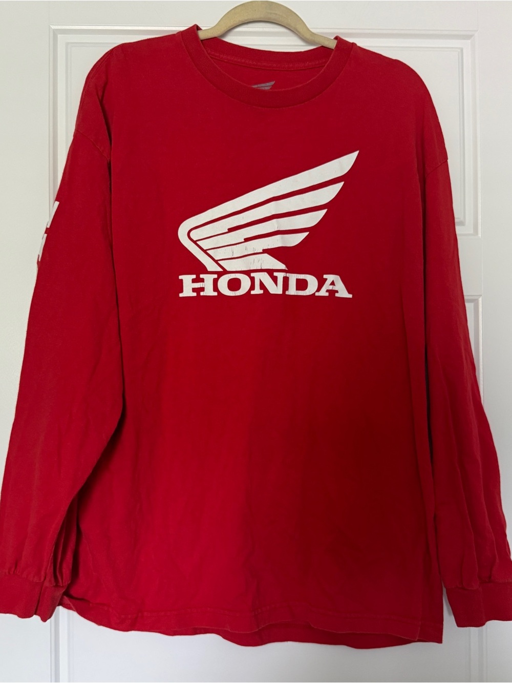 Honda Red Long-Sleeve Logo Tee for Men - Picture 2 of 4